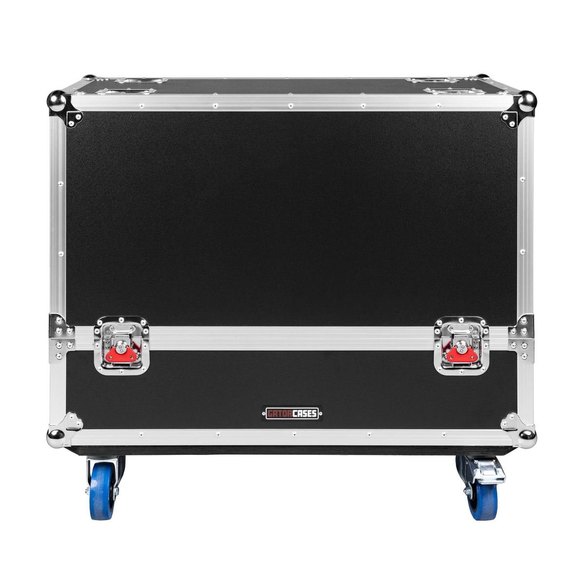 Gator Cases G-TOUR Series ATA Style Road Case for (2) QSC K12 Speaker Cabinets with Cable Storage and Heavy Duty 4" Casters, (G-TOUR SPKR-2K12)