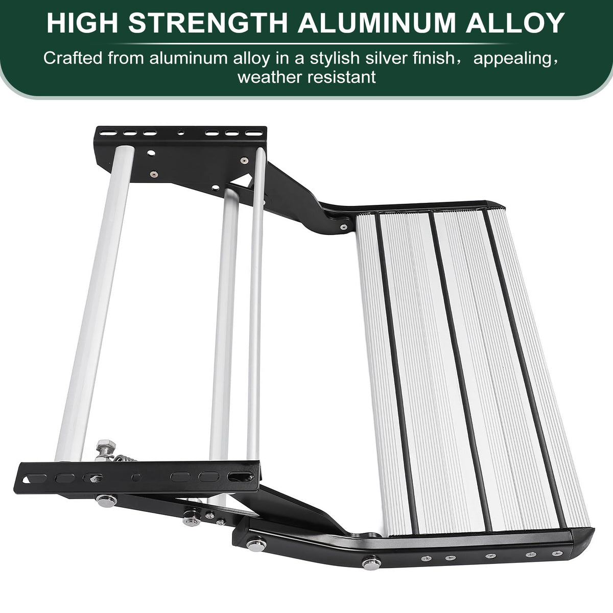 GOTOTOP Step, Rv Step Stool, RV Step, Aluminum Folding Step Ladder, Safer Foldable Small Stepping Stool, 200 Kg Loadable Motorhome Accessory Step Ladder for Camping and Outdoors