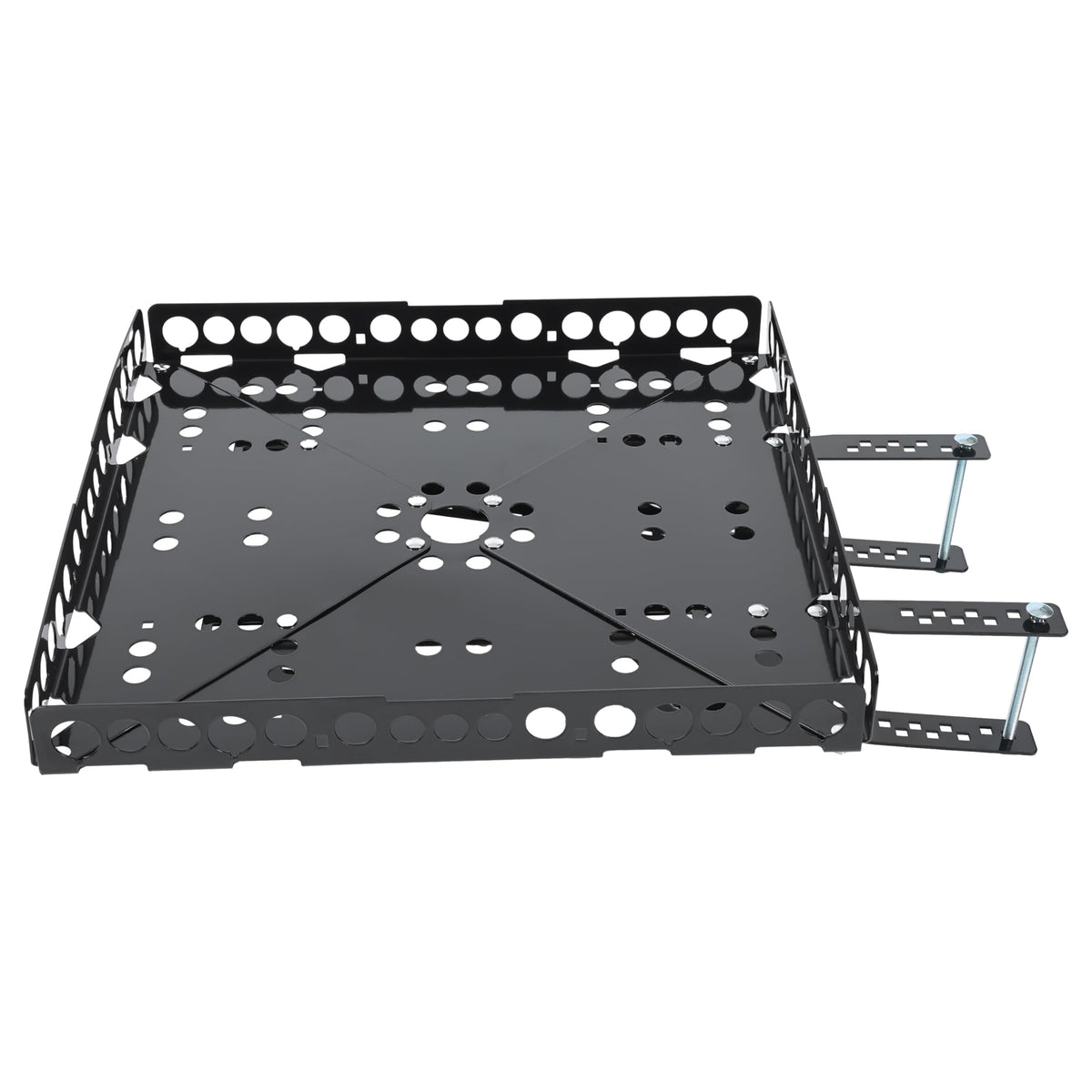 ALMULOO RV Heavy Duty Bumper-Mounted Cargo Carrier and Generator Carrier Tray Assembly with 200 LB Load Rating for Campers Trailers 15 LB Weight