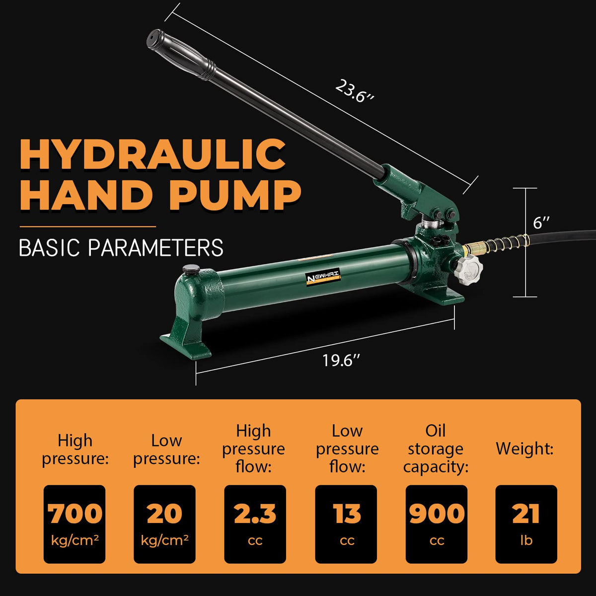 Newhai Powerful Hydraulic Hand Pump 10000psi Hydraulic Manual Lifting Pump Single Acting Hand Operated Porta Power Pump for Hydraulic Tools CP-700