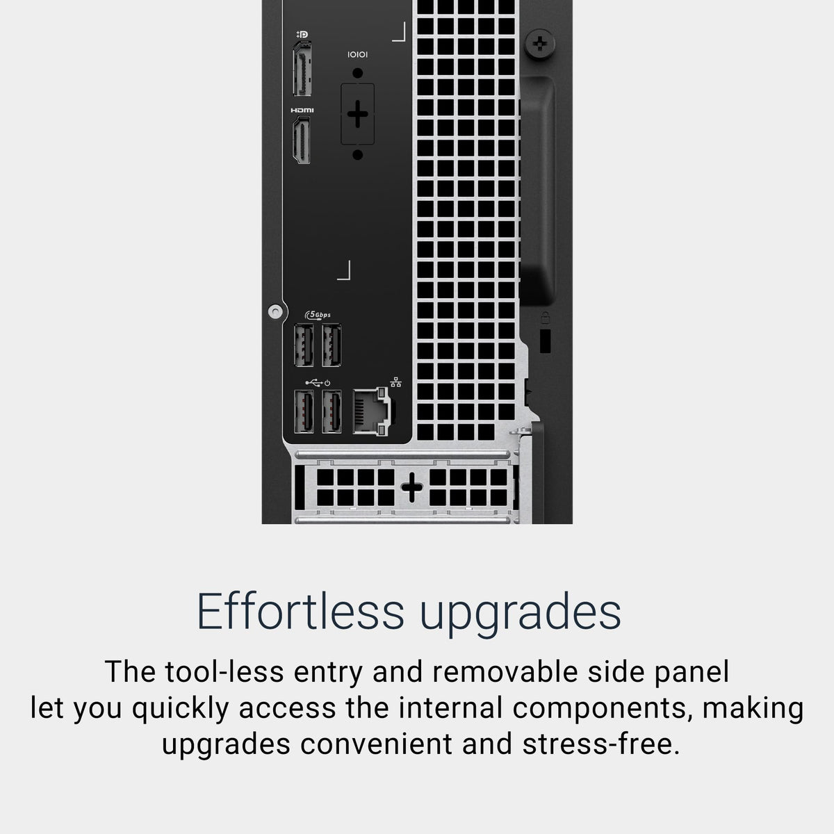 Dell Slim Desktop ECS1250 - Intel Core i3 14100 Processor, 8GB DDR5 RAM, 512GB SSD, WiFi 6, Intel UHD Graphics 730, Windows 11 Home, Onsite Service - Black