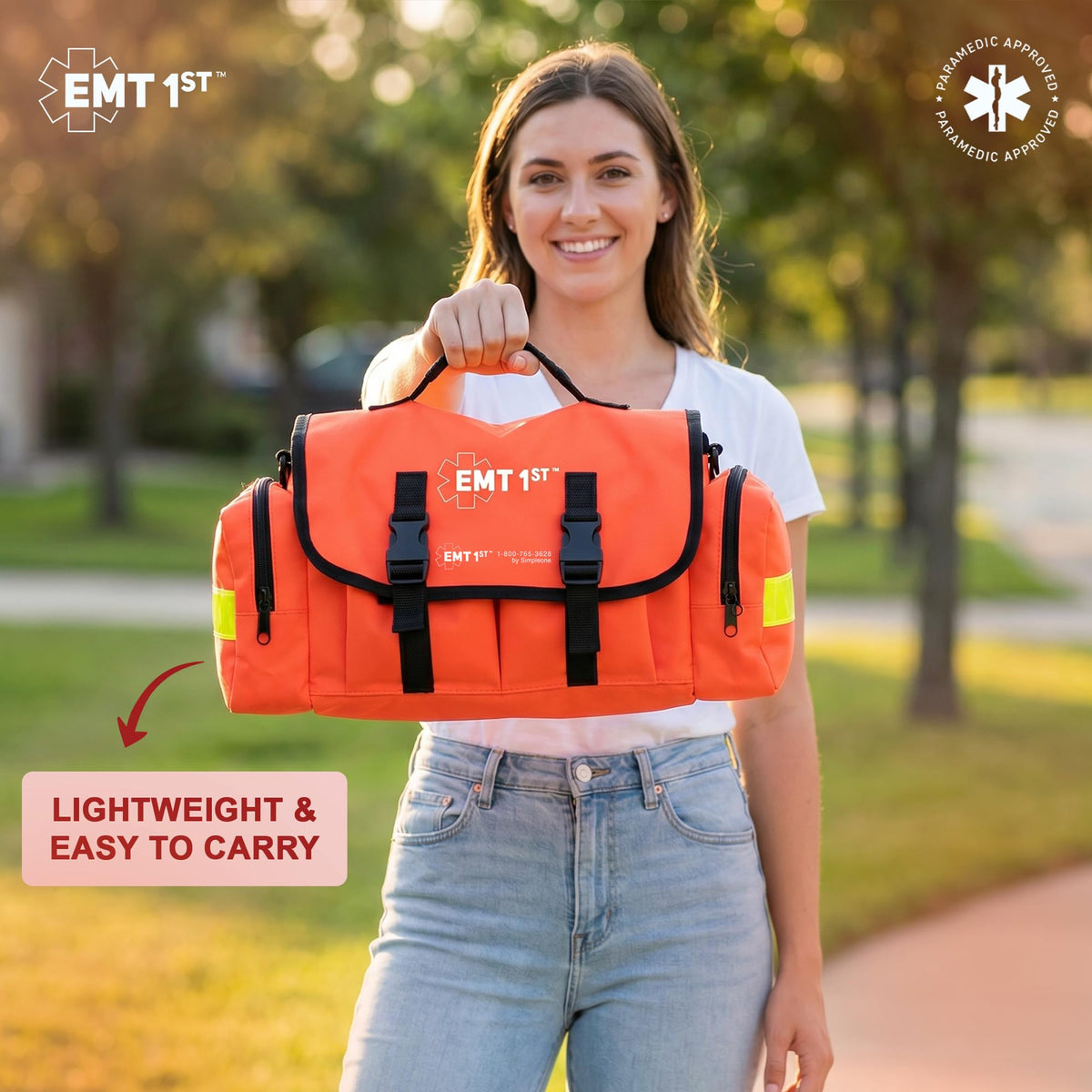 EMT 1st 362 Pcs Emergency Responder First Aid Kit with Digital BP Cuff & First Aid Guide Book - Emergency Bag with 40 Unique Items -Large First Aid Kit for Car, Travel, Home, Hiking, Camping & Outdoor