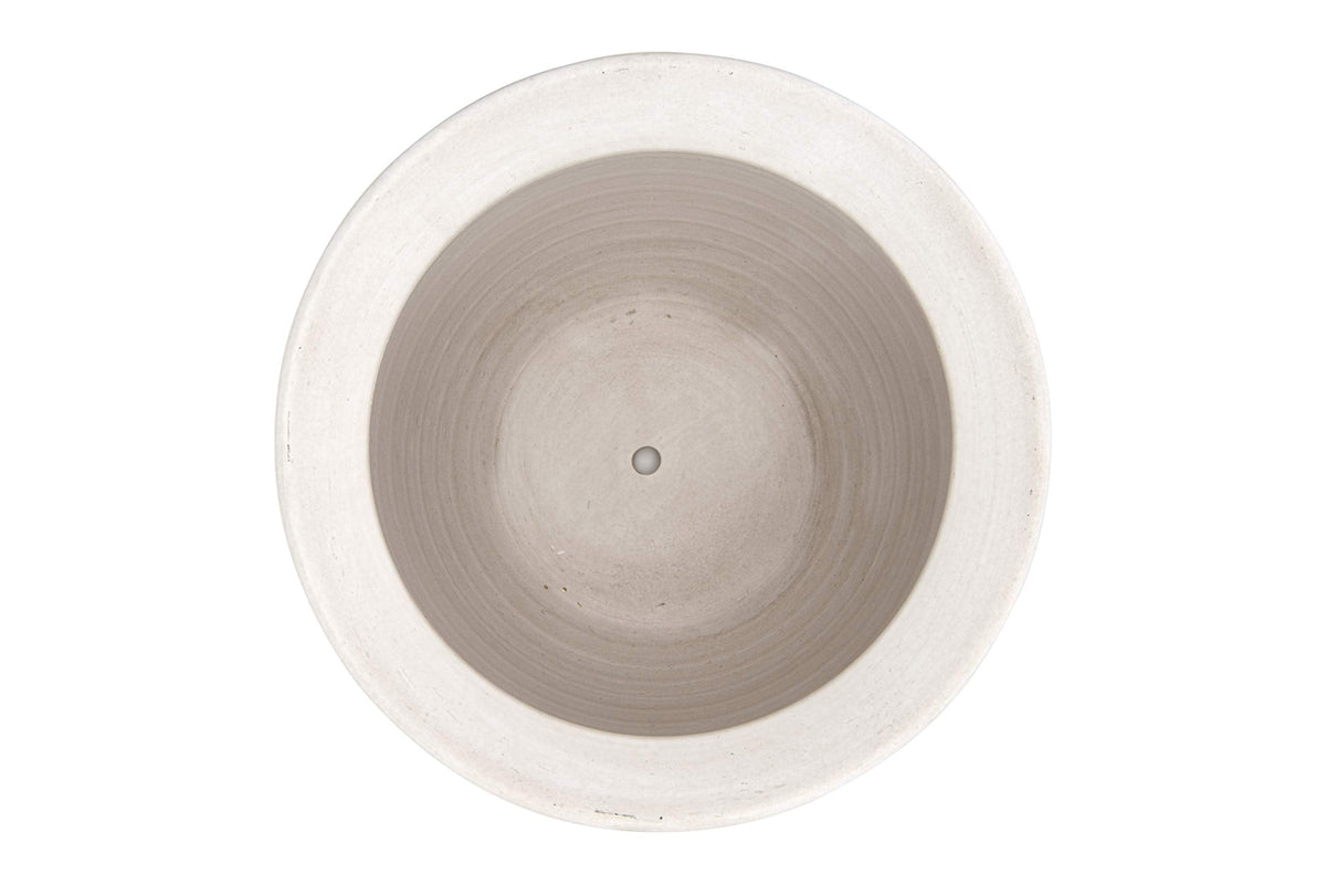 Creative Co-Op Large Matte White Embossed Stoneware Planter