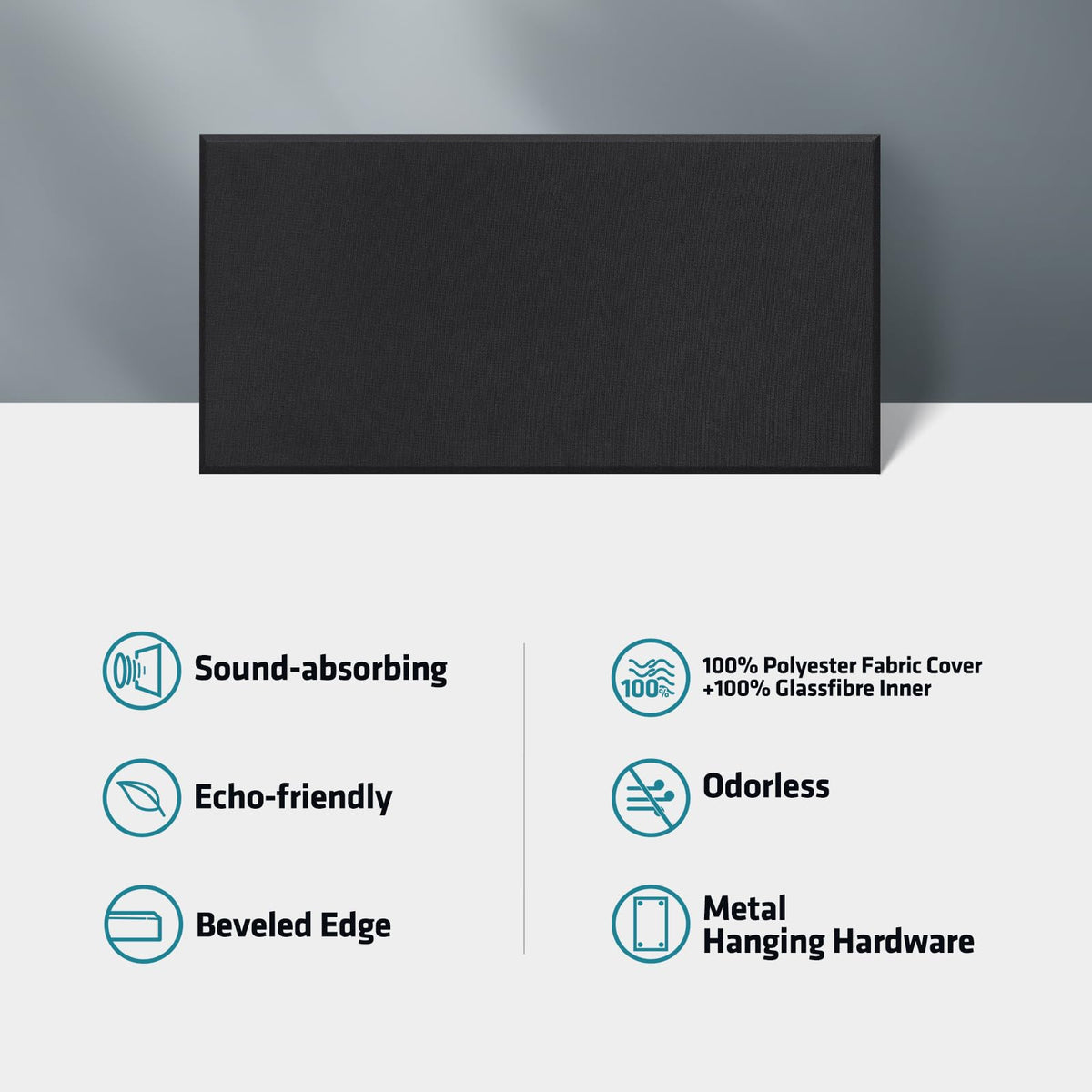 UMIACOUSTICS 2 PCS Acoustic Panel, 47.2" x 23.6" x 2" Fiberglass Sound Proof Wall Panels, Sound Absorbing Panels for Studios, Office, Home Theater. Black
