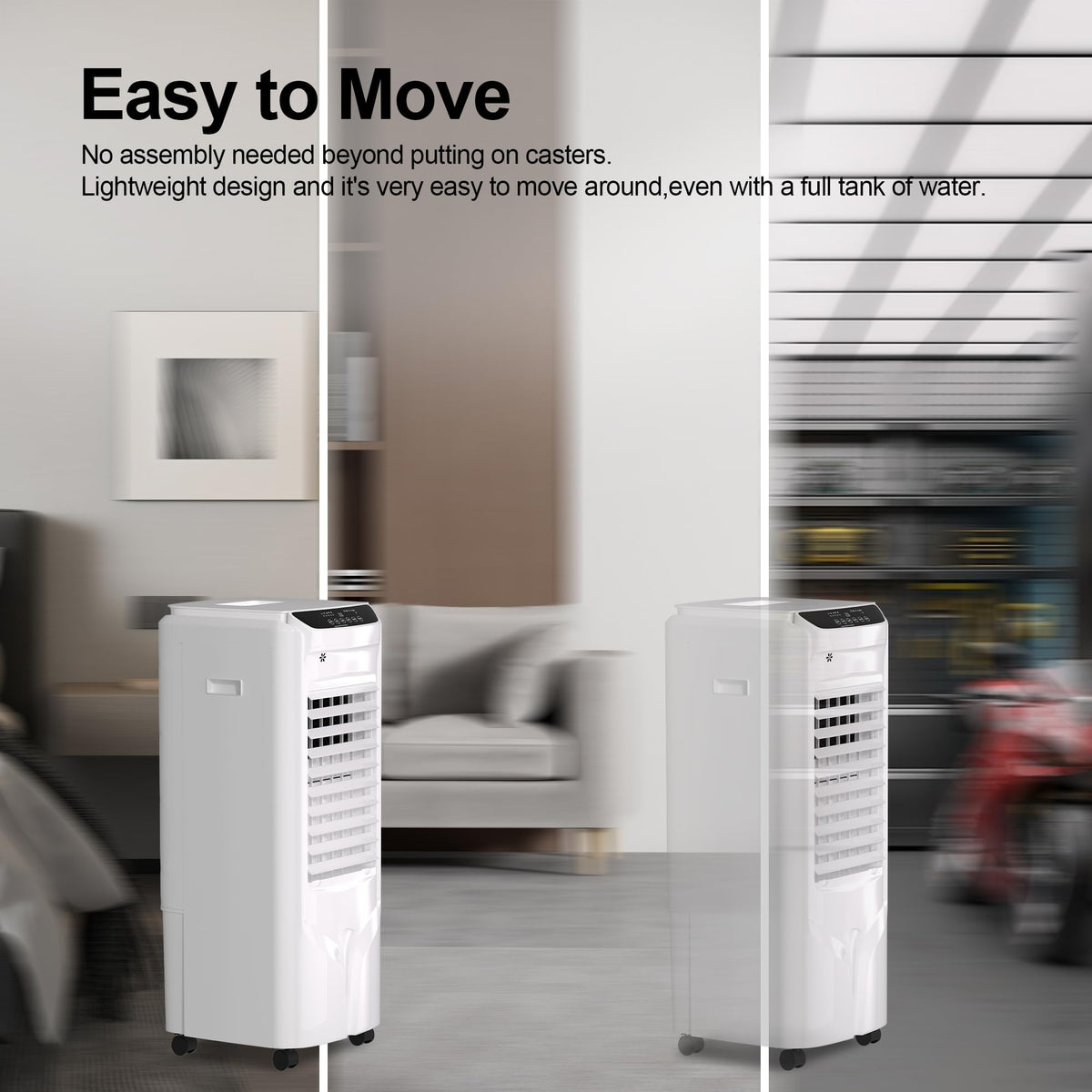 Uthfy 32" Evaporative Air Cooler with 4 Ice Packs, 4 Modes & 3 Speeds, Swamp Cooler with 4.2 Gal Water Tank, 120° Oscillation, 12H Timer, Remote, White, Portable Air Conditioner for Bedroom, Office