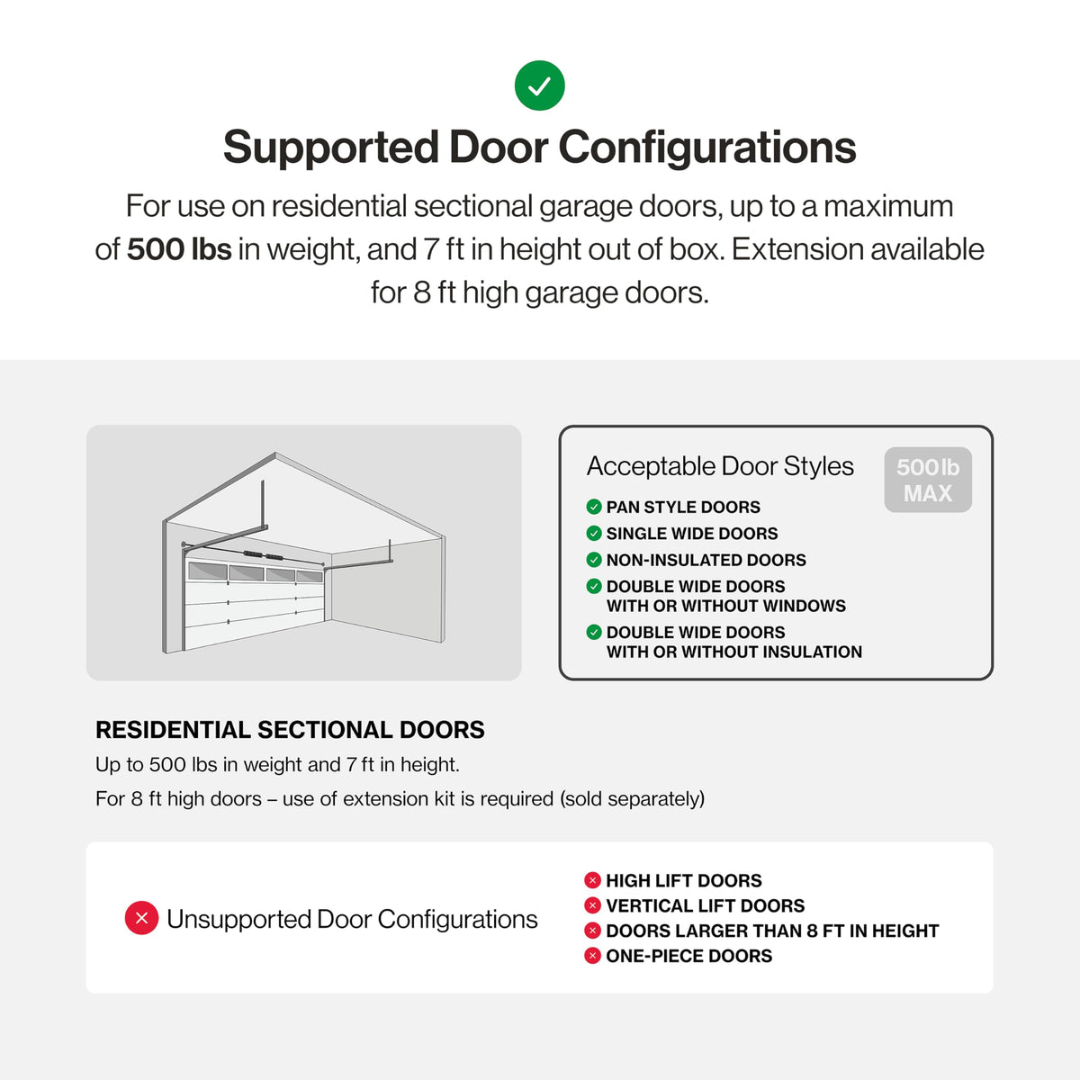 Genie Smart Garage Door Opener with WiFi - Chain Drive with LED Lighting - Works with Alexa, Google Assistant, SmartThings - Includes Remote, Sensors - Model Chain Glide Connect - Black