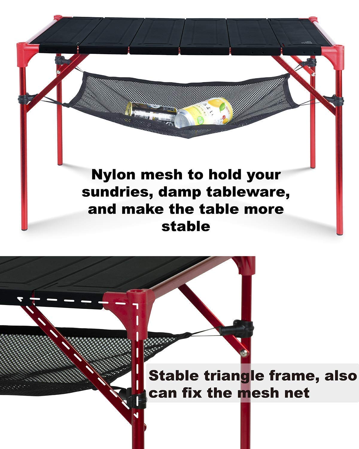 iClimb 2 Extendable Folding Table and 1 Pack Connecting Plates and 1 Lantern Hanger Bundle, Ultralight Compact for Many People Camping Backpacking Beach Concert BBQ Party