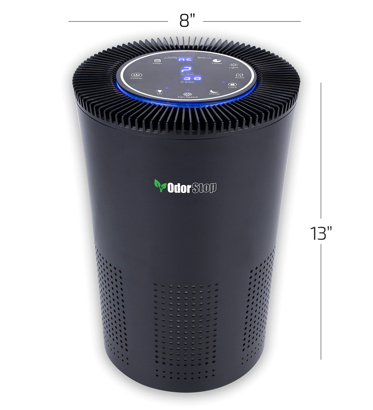 OdorStop OSAP5 HEPA Air Purifier for areas up to 1000 Sq Ft with H13 True HEPA Filter, Active Carbon, 5-Speed, Auto Mode, Sleep Mode, Child Lock, and Timer - Black
