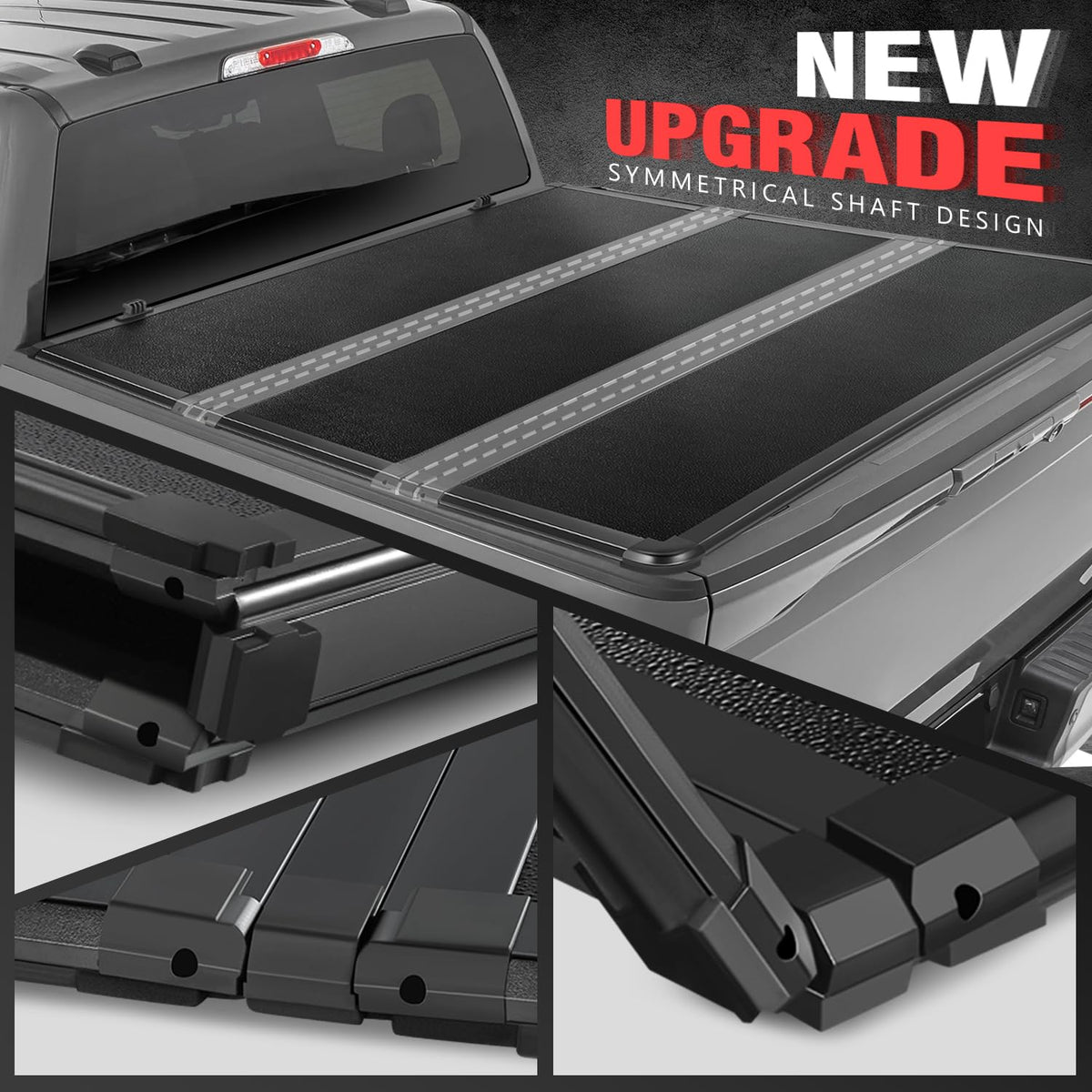 DNA MOTORING New Upgrade Truck Bed Top Hard Solid Tri-Fold Tonneau Cover Compatible with 04-12 Colorado / Canyon 6' Bed, TTC-HARD-041