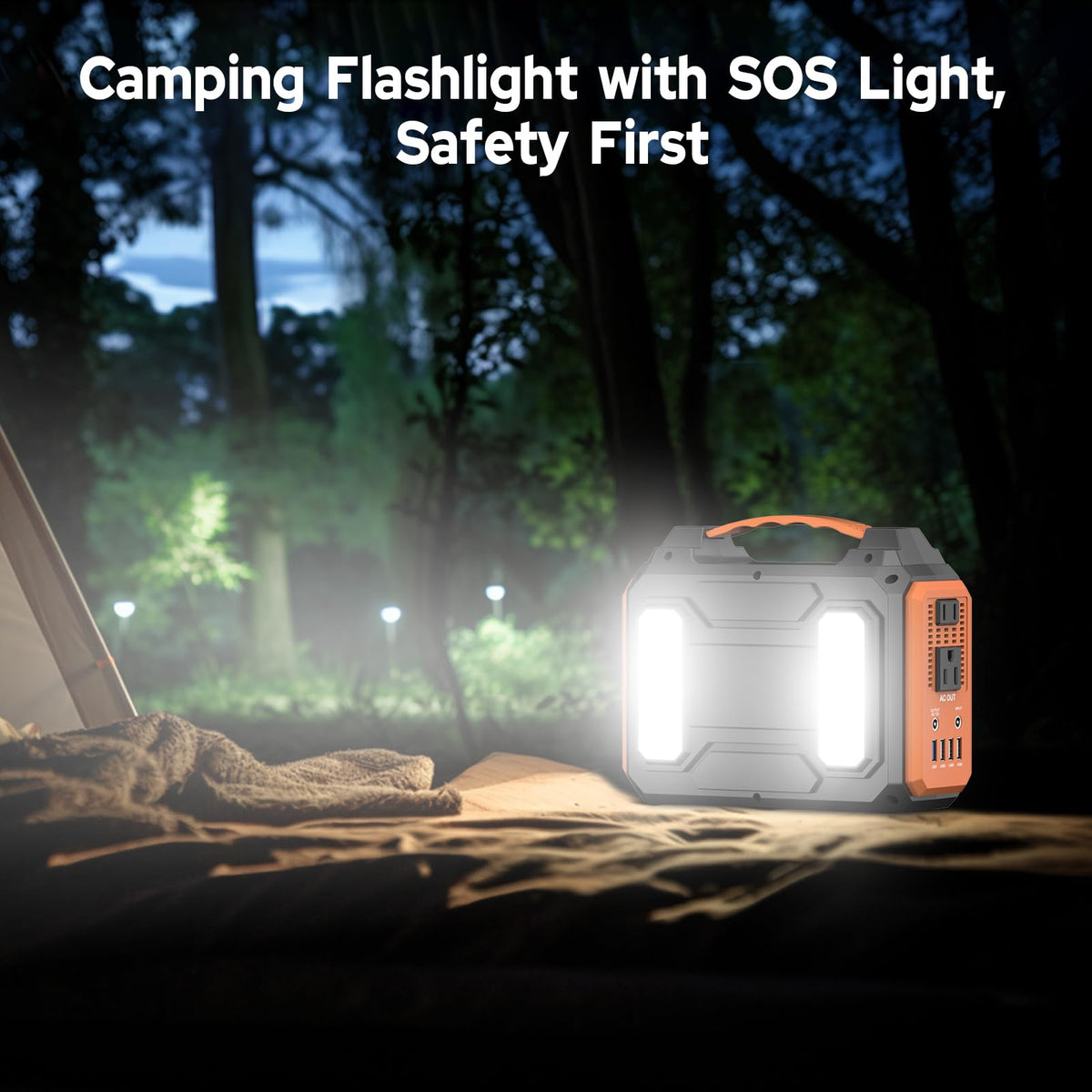 Portable Power Station 300W Solar Generator 280Wh(without Solar Panel), 110V Portable Power Bank with AC Outlet Pure Sine Wave, DC, USB QC3.0, External Battery Power Pack for Camping RV Outdoor Use