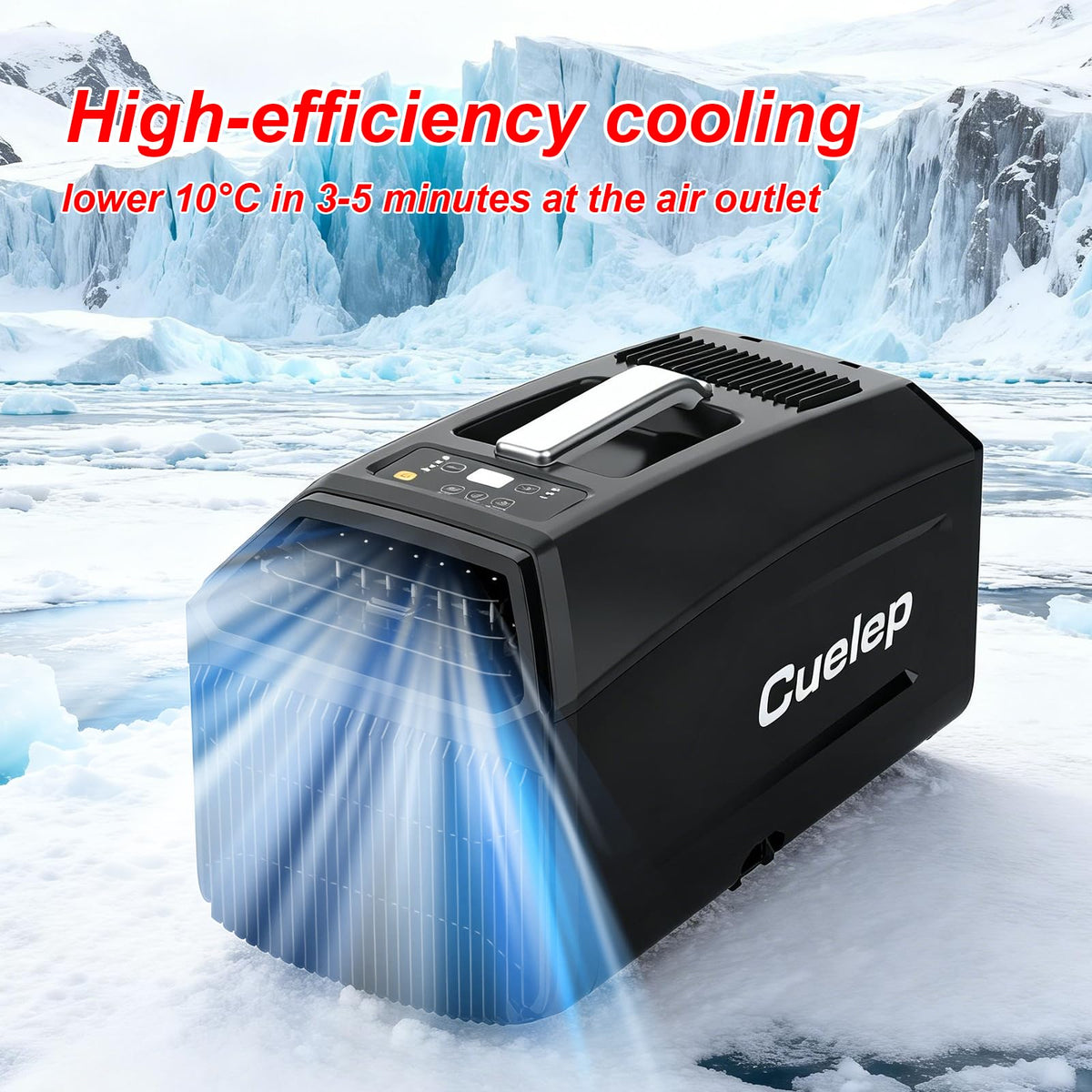 CUELEP Portable Mini Air Conditioner,110V AC(ONLY), 5200BTU Fast Cooling Consumption Air Conditioners Dehumidifier, 450W Power for Camping Tent, RV, Truck, Boat,Van and Fishing