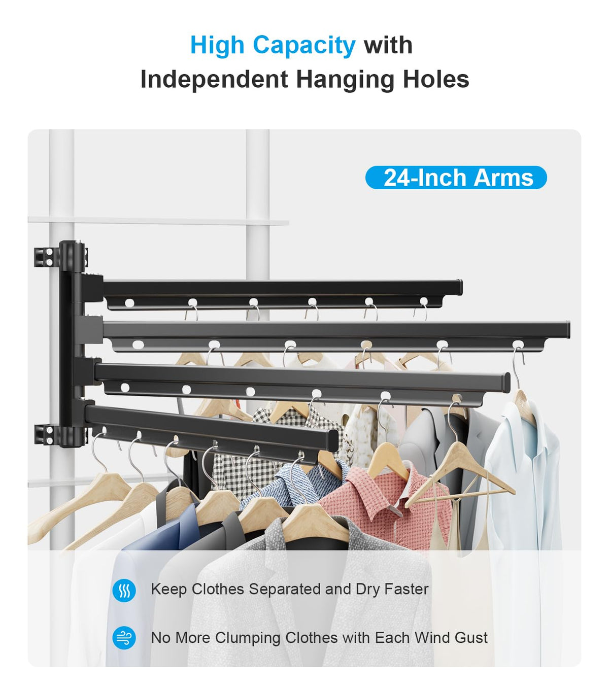 Safoner RV Clothes Drying Rack + Aluminum RV Vent Cover Replacement 14''x14''