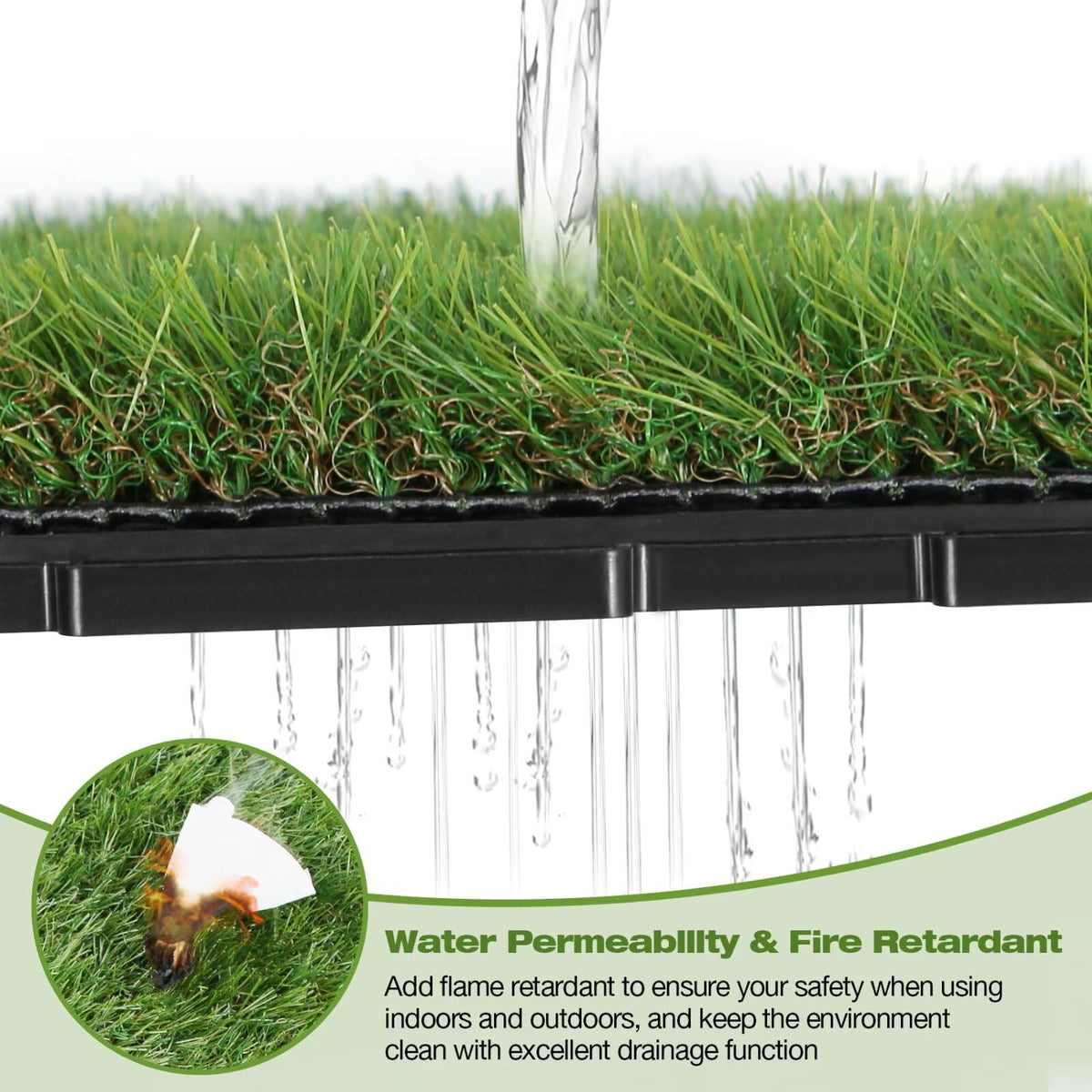 XLX TURF Interlocking Artifical Grass Tiles 18 PCS - 12"x12" Fake Grass Square for Dog Potty Kennel - Indoor Outdoor Turf Self-draining Deck Flooring Decor Balcony Patio - U Shape Buckle System