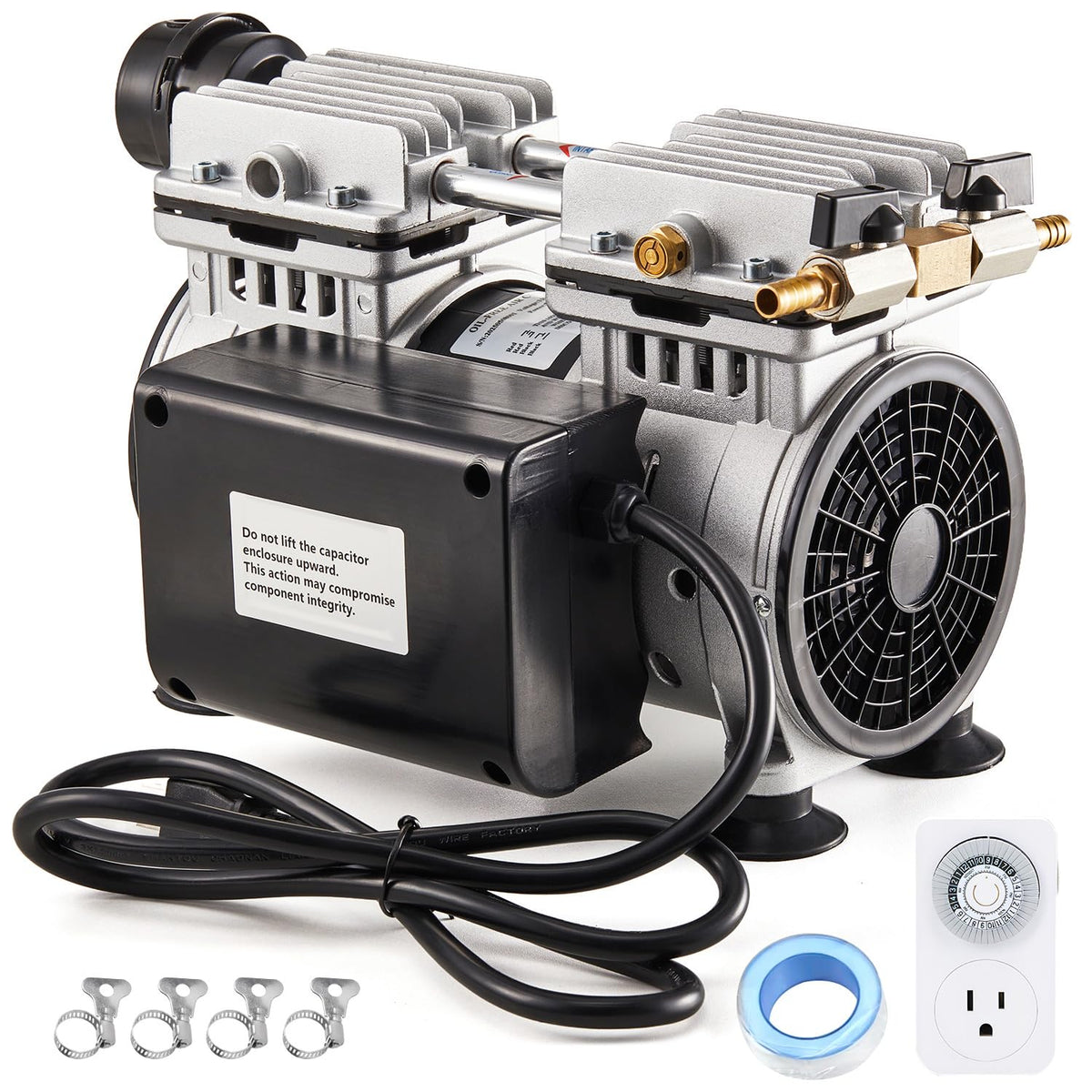 MEISHUNDA Pond Aeration Pump,550W Power 5.2CFM for Up to 3 Acre with Timer,3/4 HP Compressor,NO Diffuser