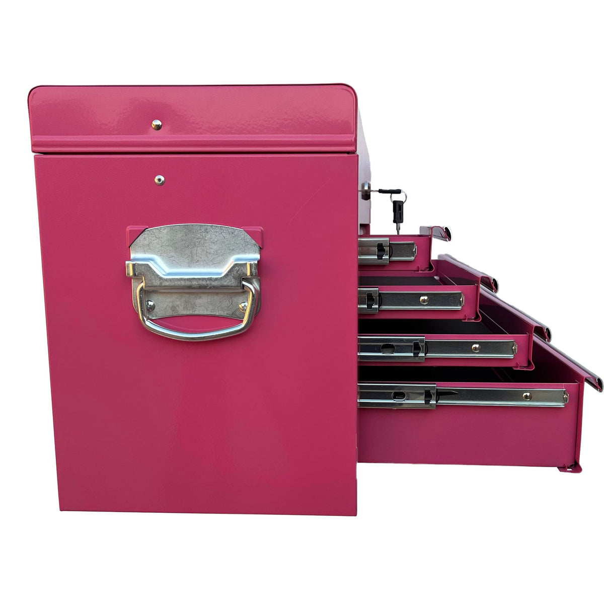 Workington Portable Metal Tool Chest with 6 Drawers, 24" 6-Drawer Tool Chest Cabinet with Ball Bearing Drawer Slides, Steel Tool Storage Box Organizer 4005 Pink