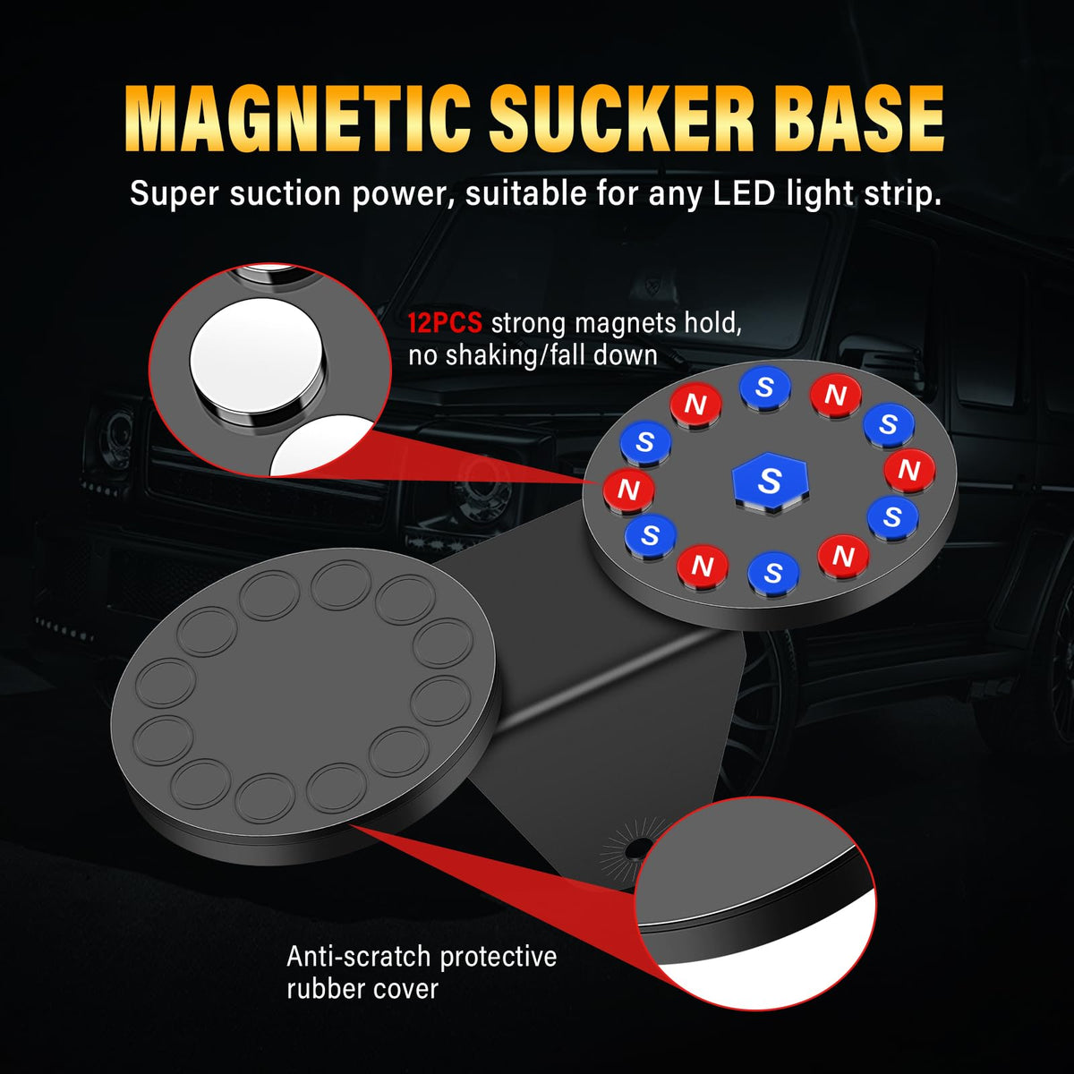 SKYWORLD 42" Curved Off Road LED Light Bar, 540W Triple Row Flood/Spot Combo Beam with 2 Magnetic Mounts & Wiring Harness Kit - 12V/24V for Trucks, SUVs, UTV, ATV, Tractors, Trailers, 6000K White