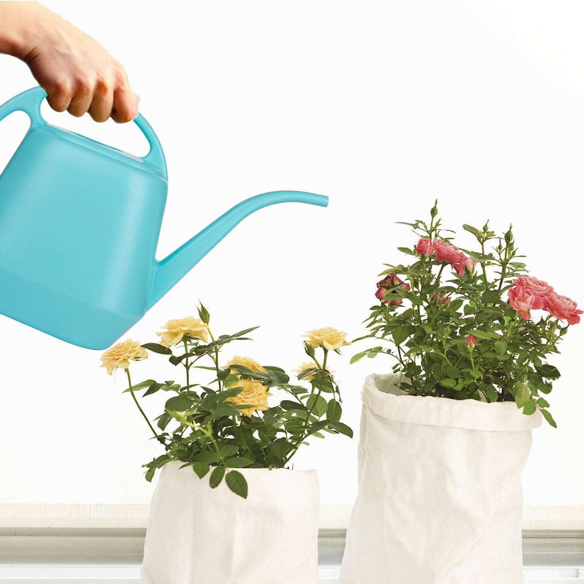 Fasmov Plastic Watering Can, Bright Blue, 1-Gallon