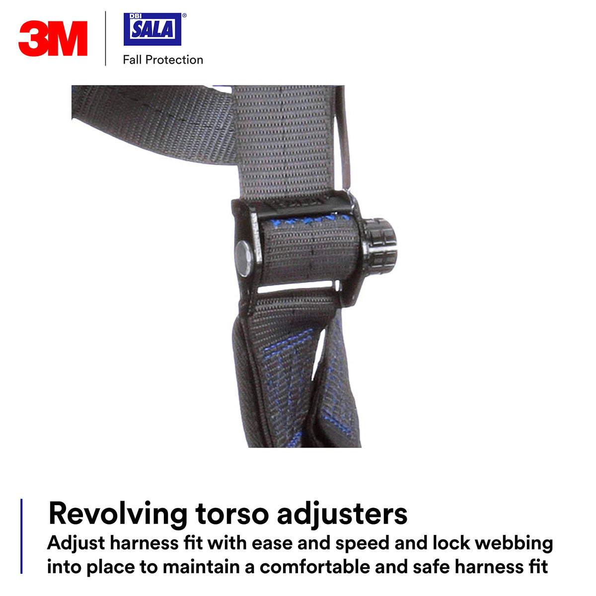 3M 1403071 DBI-SALA ExoFit X300 Comfort Construction Safety Harness Fall Protection, OSHA, ANSI, Lightweight Aluminium Back D-Ring, Auto-Locking Quick Connect Chest and Leg Buckles, Medium