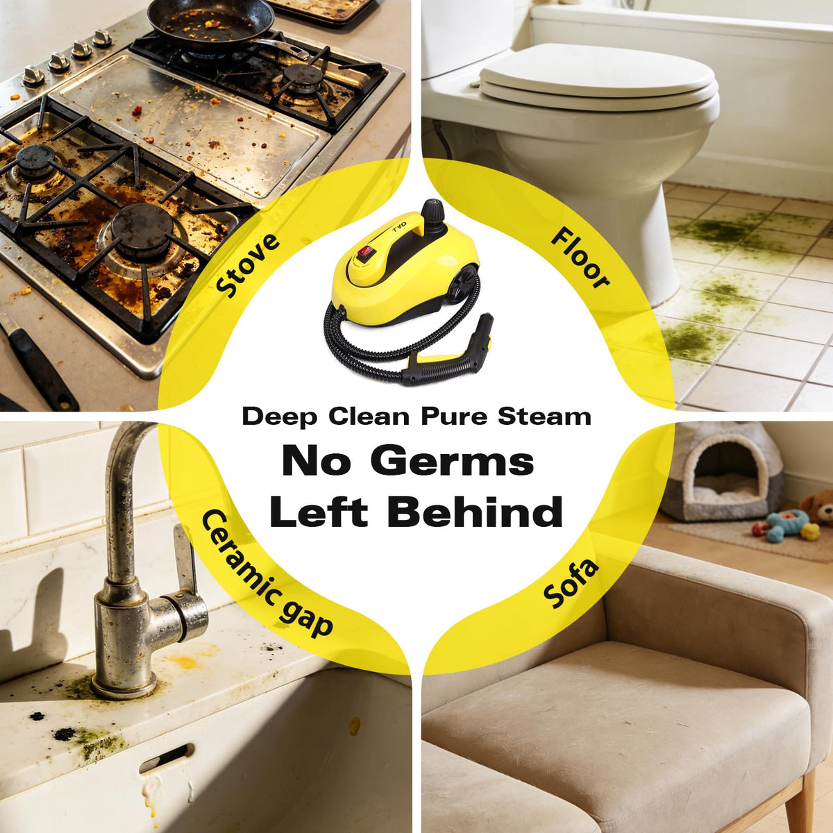 TVD Steam Cleaner, Steamer for Cleaning with 26 Accessories, Steam Cleaner for Home with 5M Extra-Long Power Cord for Home Floor Cleaning, Tile Detailing, Grout, Upholstery.