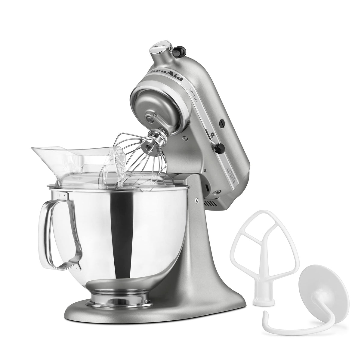 KitchenAid Artisan Series 5 Quart Tilt Head Stand Mixer with Pouring Shield KSM150PS, Contour Silver, Zinc