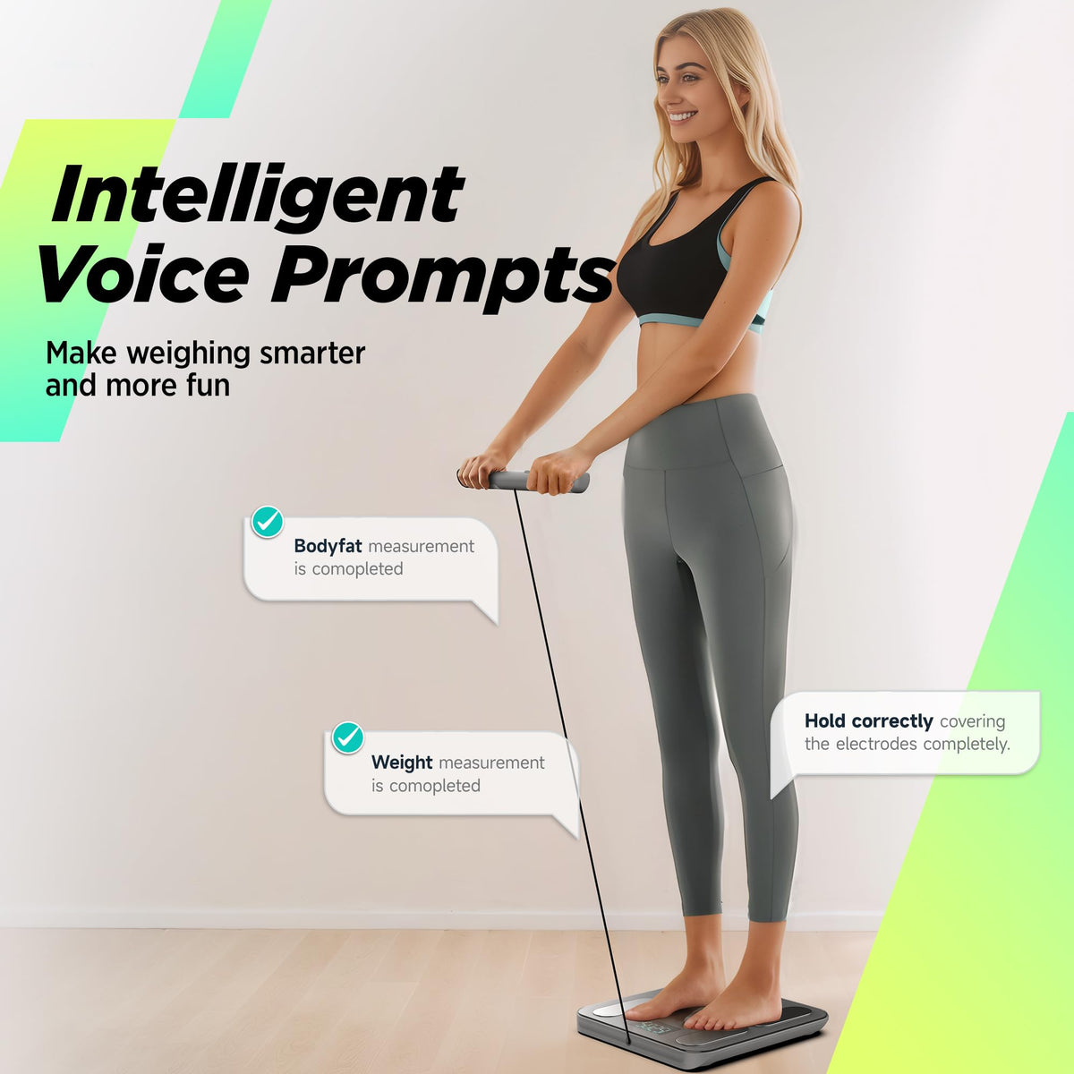RunStar Digital Bathroom Scale for Body Weight, Body Fat, BMI 28 Measurements, Innovative 8-Electrode Smart Scales FSA&HSA Eligible with Voice Prompt Function High Accurate Bluetooth Weight Machine