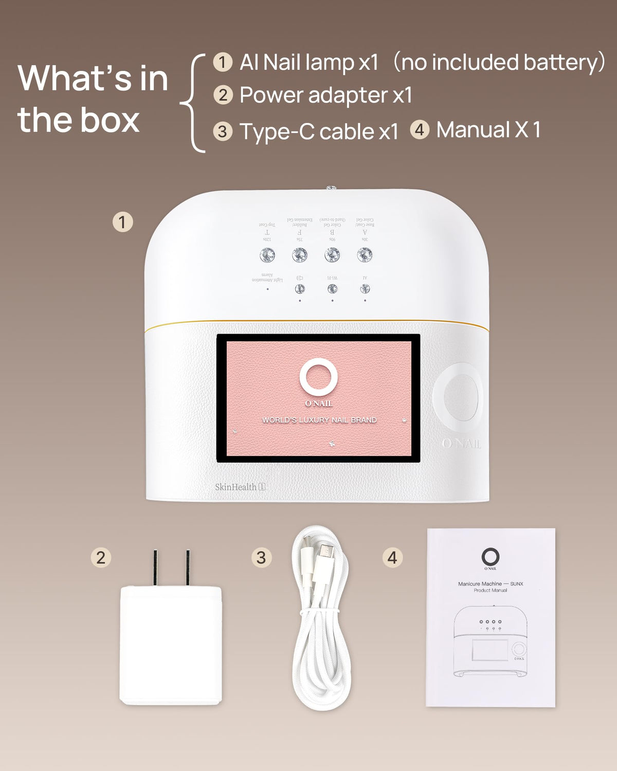 AI UV Nail LED Lamp-O NAIL AI Precision Scan,Reduce Excess UV Skin Damage-2in1 AI Computer&Nail Dryer with HD Visible Screen