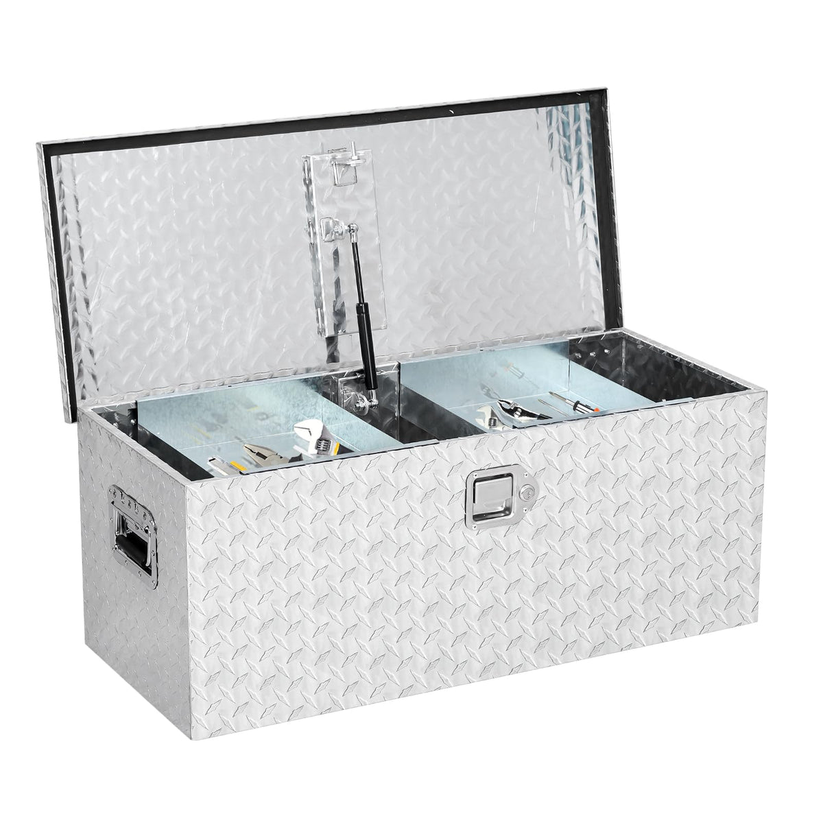 GarveeLife Heavy Duty Aluminum Truck Bed Tool Box – 36x15x15 in, Diamond Plate, Weatherproof & Lockable, T-Handle, Side Handles, Star Diamond Design, Silver