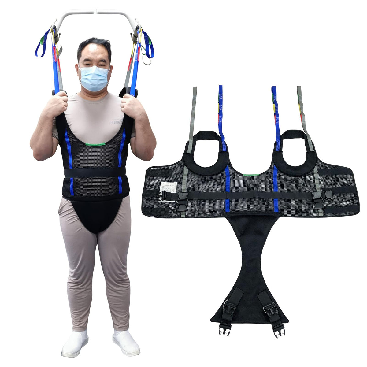Ehucon Patient Lift Sling Medical Transfer Sling for Patient Walking Training, Working Aids for Ambulation Support Training, 500lbs Safety Working Load (Large)