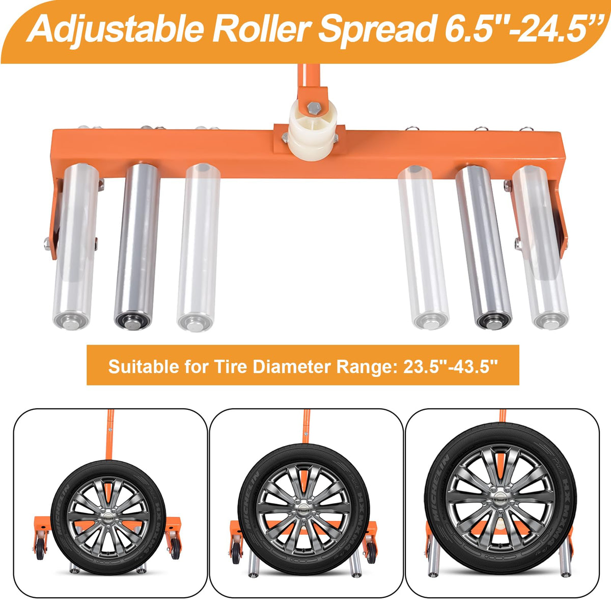 A A in EA116 Heavy Duty Adjustable Wheel Dolly, 660lbs Tire Dolly for Shop,Garage