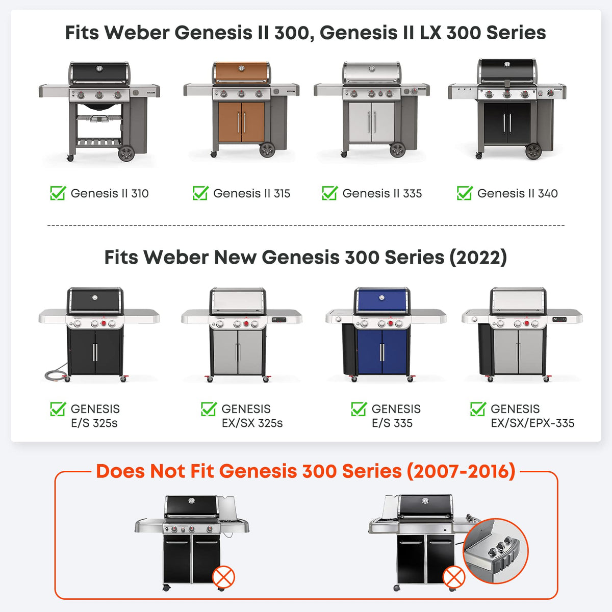 Stanbroil Stainless Steel Flat Top Griddle, Full-Size Griddle Insert for Weber Genesis II and Genesis II LX 300 Series Gas Grill