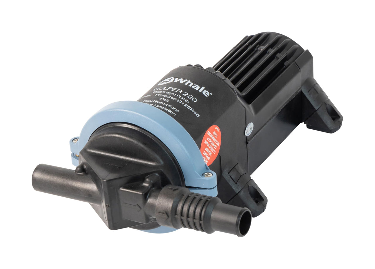 Whale BP1552 Gulper 220 Pump, Manages Gray Waste, 3.5 GPM Flow Rate, 12V DC, ¾-Inch Hose Connections, Black