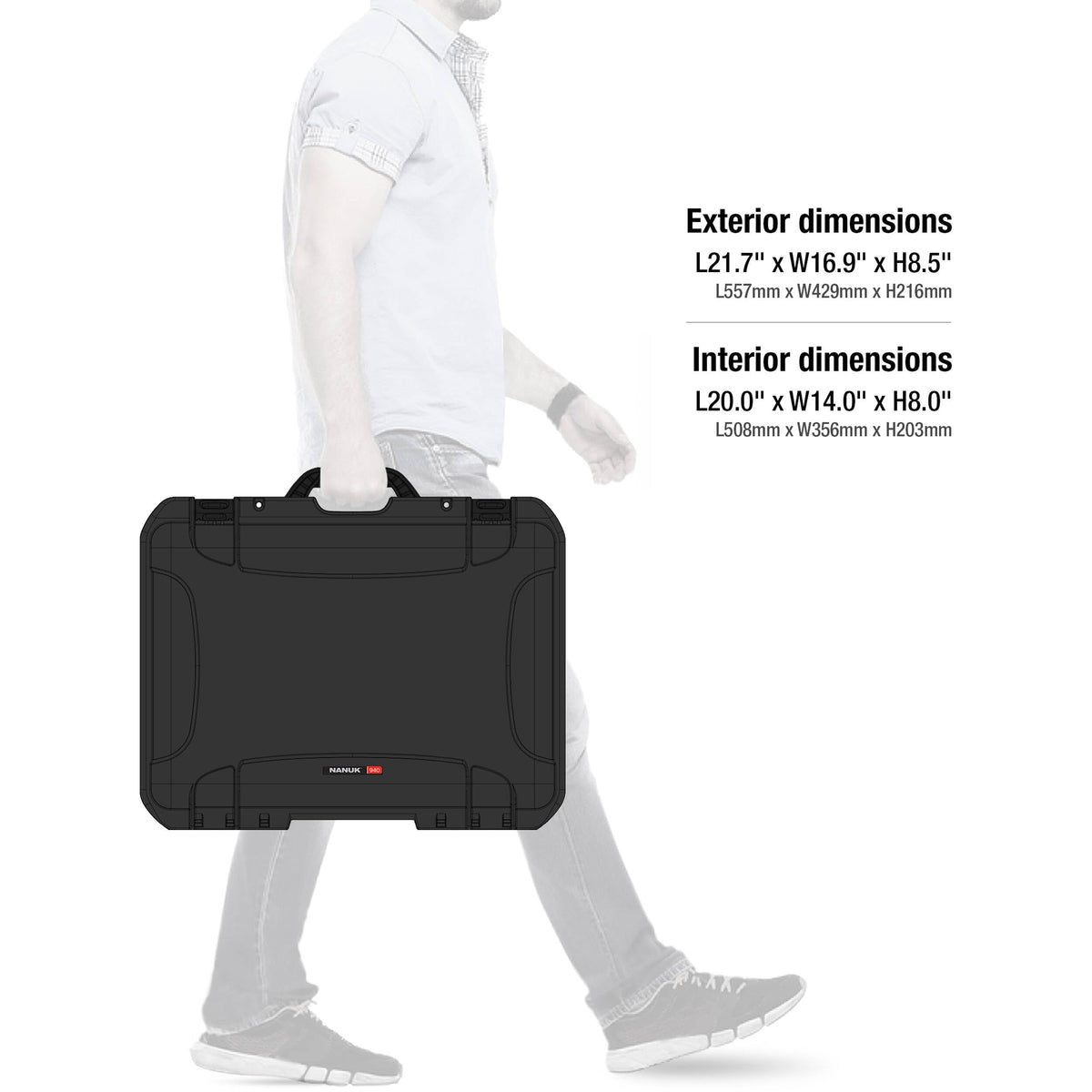 NANUK 940 Waterproof EMS/EMT Empty Hard Case with Dual-Compartment Lid Organizer and Padded Dividers – First Aid Organizer for Trauma Kits & IP67 Dustproof, Impact-Resistant – Black