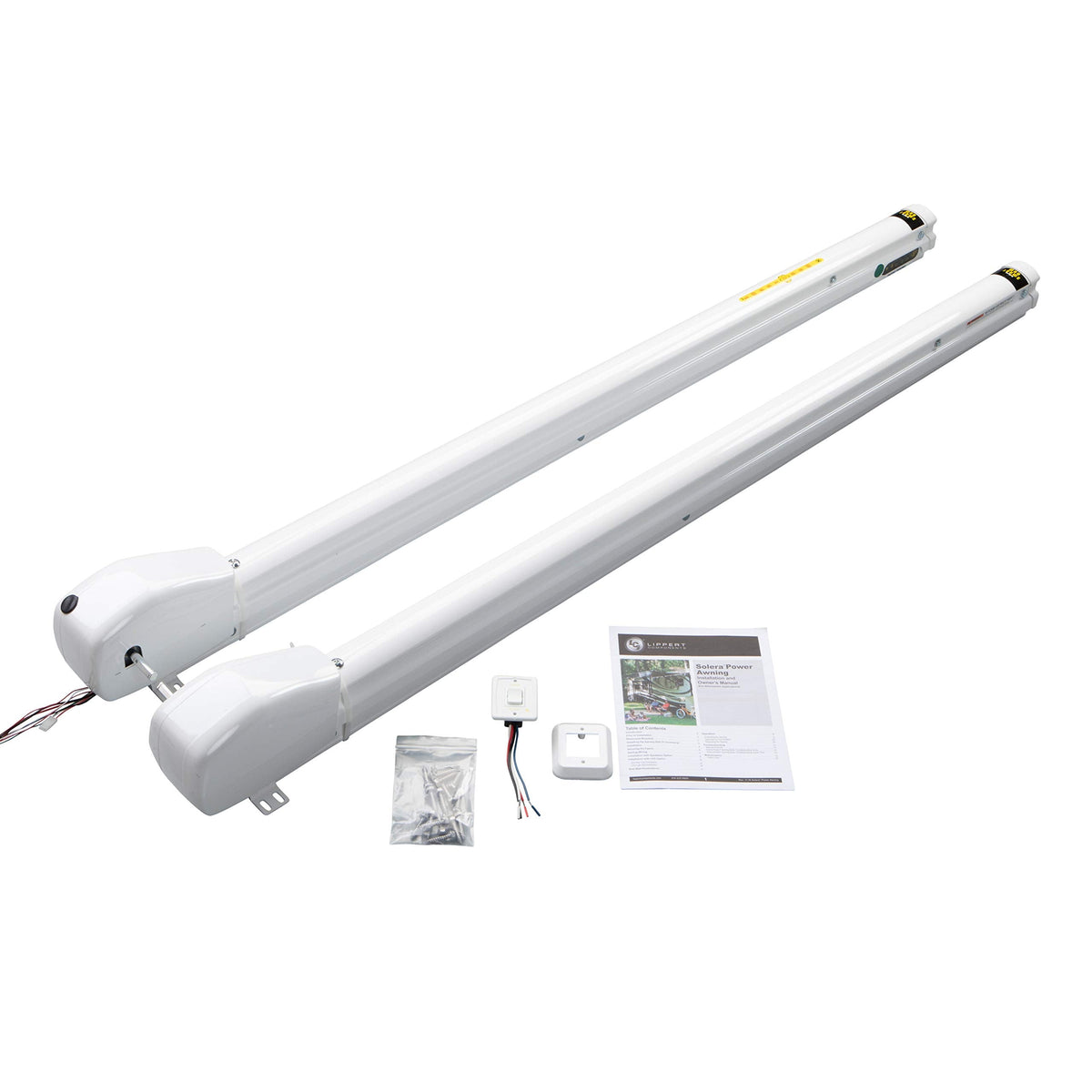 Solera 12V Smart Arm Awning Hardware Kit for 5th Wheel RVs and Travel Trailers - Standard - White