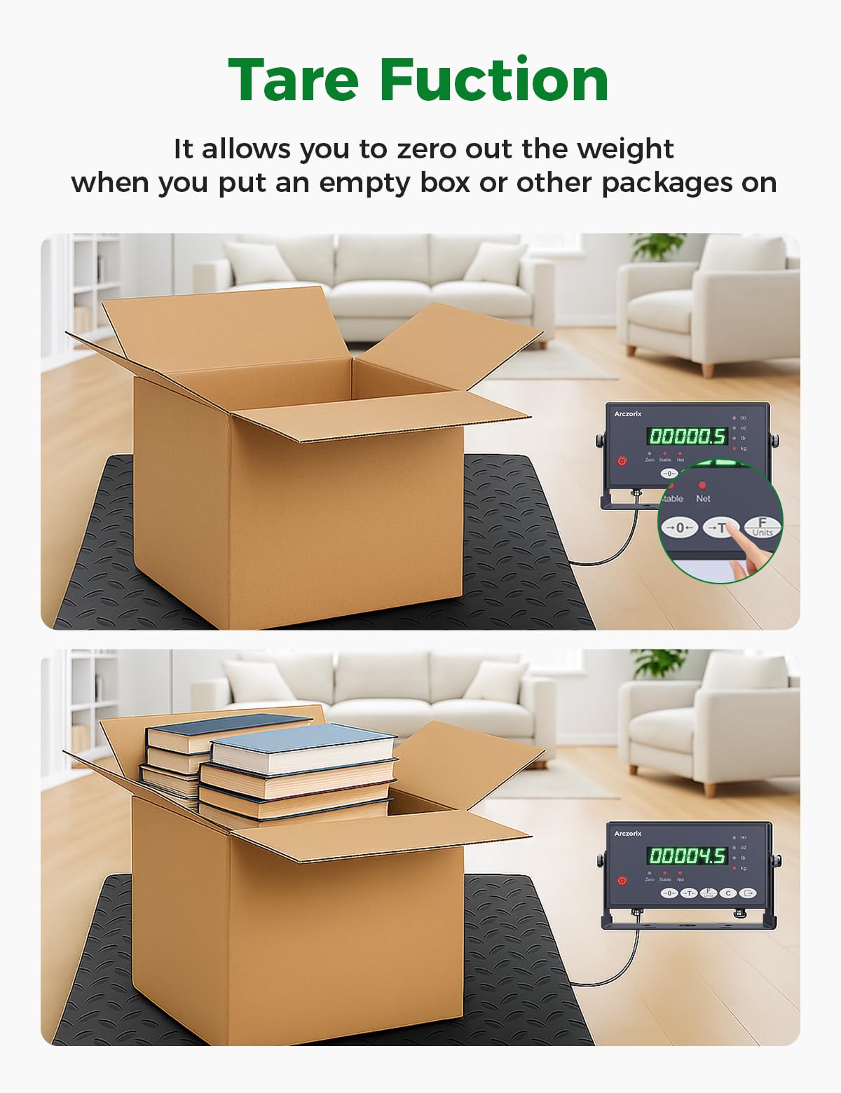 36"x36" 5000Lbs Arczorix Industrial Floor Scale, Precision Pallet Scale with Digital Indicator, Heavy Duty Weighing Scale for Floor Bench Office Weight Weighing