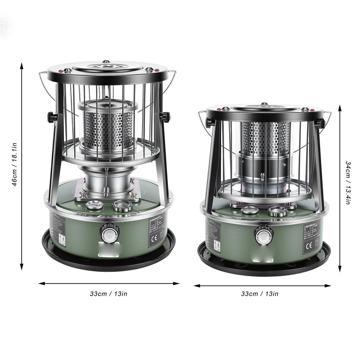 Luocute Portable Kerosene Heater, 5.2L Tank 20-25 Hours Heating with Adjustable Height Safety Net, for Camping Garage Home Emergency Indoor Outdoor Use