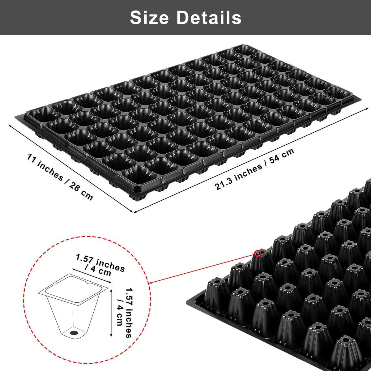 Elcoho 15 Pack Seed Starter Trays 72 Cells Seedling Trays Kit with 1080 Cells Plant Nursery Pots Plastic Plant Grow Plug Trays Mini Propagator for Garden Plant Germination, 21.3 x 11 Inches