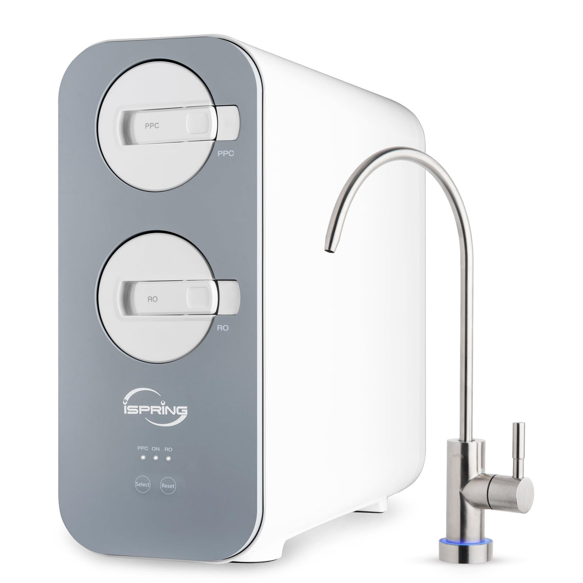 iSpring RO800G Tankless Reverse Osmosis System, 800 GPD Under Sink Water Filter with 2.5:1 Pure to Drain Ratio, TDS & PFAS Reduction, Space Saving Design, Includes Brushed Nickel Faucet