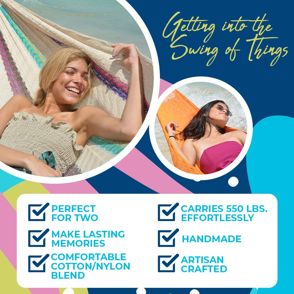Hammocks Rada- Handmade Yucatan Hammock - Matrimonial Size Natural Color - 13ft long Artisan Crafted