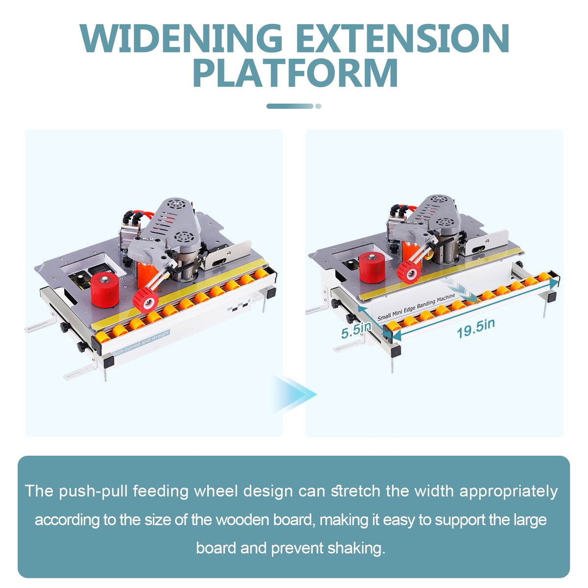 Edge Bander Banding Machine Mini Automatic Tape Breaking Edge Banding Machine Microcomputer Control Curve Straight Edge Sealing Dual-Side Gluing Adjustable Speed 110V