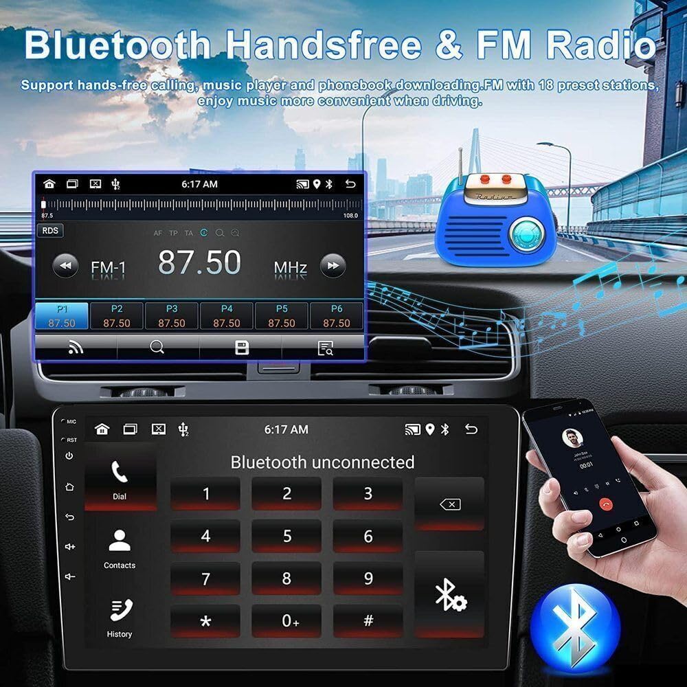 Slakerbe Android 14 Double Din Car Stereo Radio for GMC Yukon 2003-2006, 2G+32G 7" Touchscreen Car Radio w/Wireless Carplay Android Auto GPS WiFi Bluetooth RDS DSP SWC Mic Backup Camera