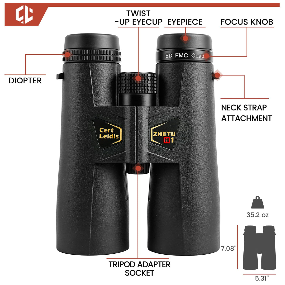 ED 10x50 Professional Binoculars for Adults High Powered, Fully Multi-Coated Lenses, Super Bright BAK4 Prism Waterproof Compact Binoculars for Bird Watching Hunting Stargazing Hiking Cruise Travel