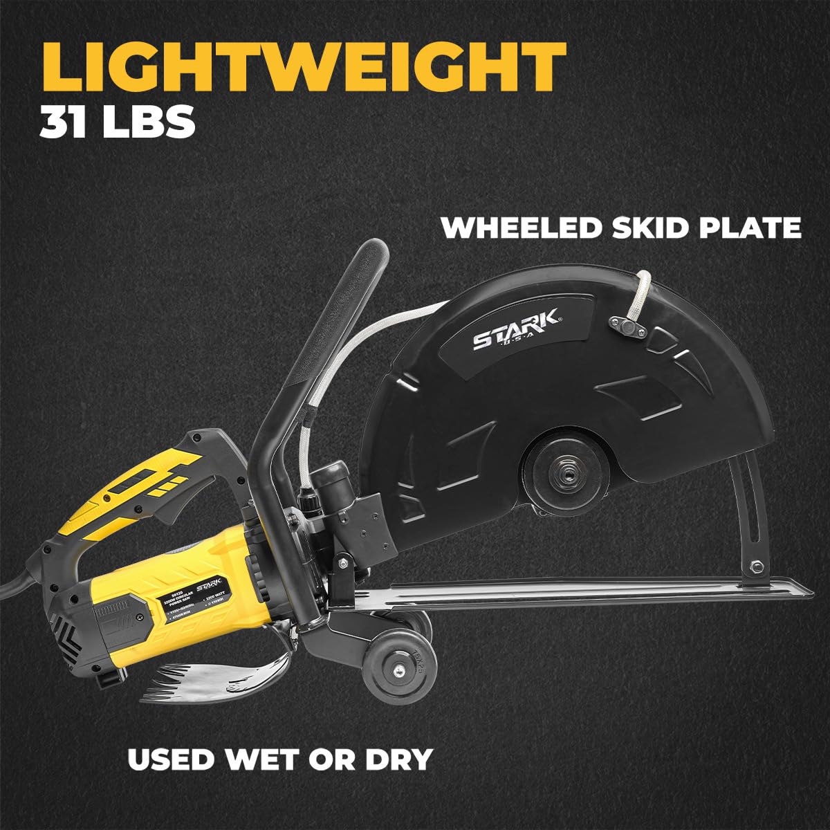 Stark USA 3200W Electric 16" Cutter Circular Saw Wet/Dry Concrete Saw Cutter Saw 20AMP Water Line Attachment Included 16" Blade