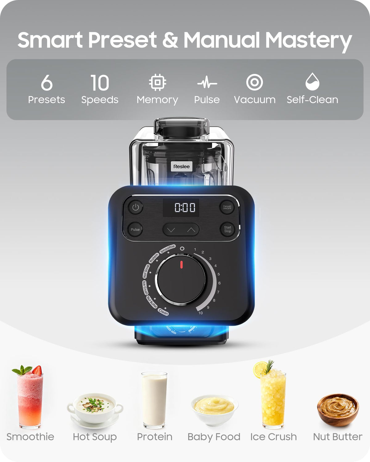Professional Commercial Vacuum Blender with Quiet Shield, 2026 Upgraded 40000 RPM, 3000W/4HP Peak Power, 56oz Eastman Tritan Cup for Milkshake, Smoothie, Nut Milk, Hot Soup, Self-Clean, 5-YearWarranty