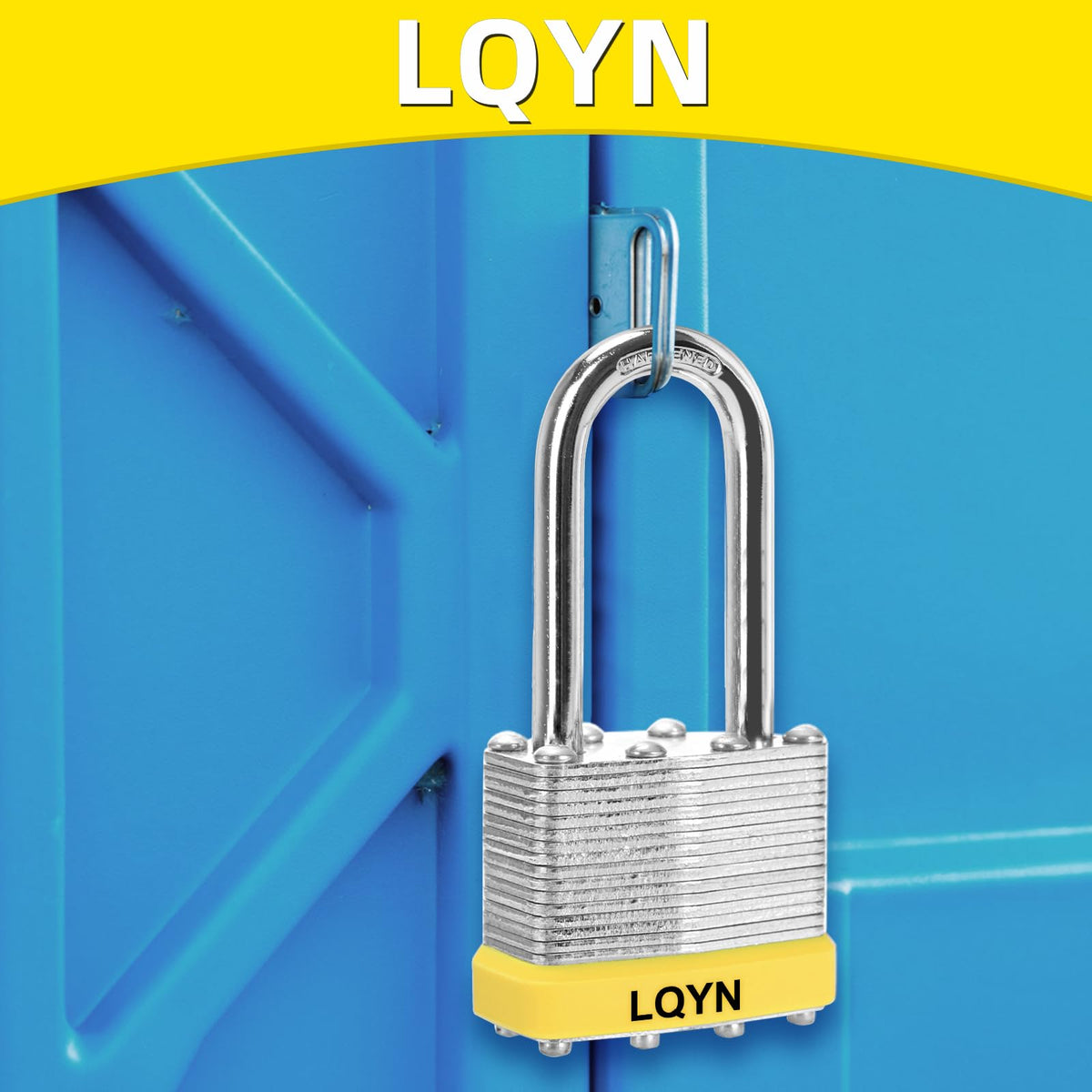 Padlocks with Same Key, LQYN 48 Pcs Laminated Keyed Padlock (1-9/16", 40mm), Keyed Alike Locks, Long Shackle, for Storage Locker, Hasp Latch, Toolbox, Sheds