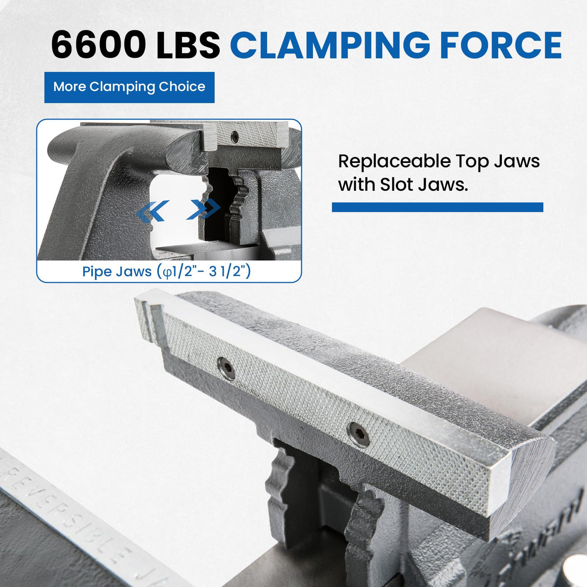 Forward CR40A 4.5 Inch Bench Vise Heavy Duty Vice with Anvil and 210 Degrees Swivel Base (4 1/2")
