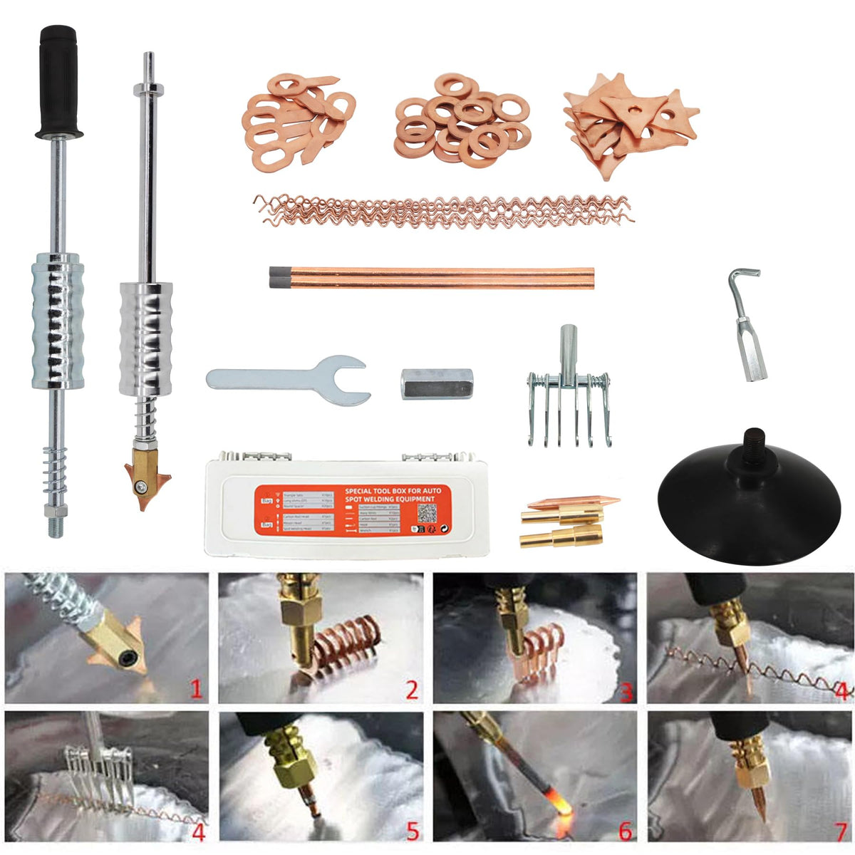 GRAUTOSPOT PRO 110V Spot Welder Dent Puller，1.8KW Panel Spot Welder Puller，5 Models Spot Welding Machine for Car Body Dent Repair