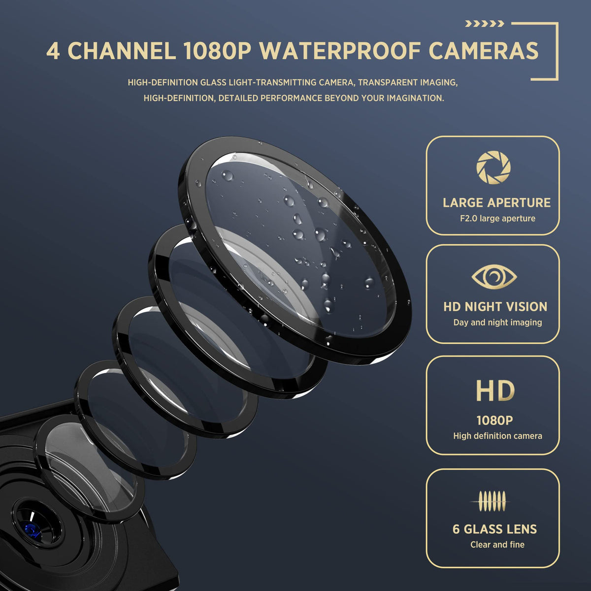ASLONG 4K Backup Camera 4CH Dash Cam with 10.36" Quad Split Touch Screen & 4 AHD Front Rear Sides View Camera w/DVR Recording Music Video Playback Avoid Blind for RV Semi Trailer Truck Van