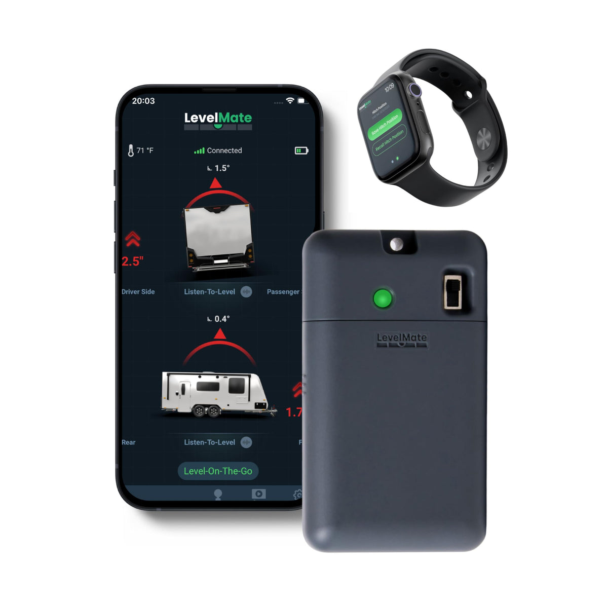 LogicBlue Technology LevelMateMAX Wireless RV Leveling System, Bluetooth Leveler for Campers, Must-Have Accessory for Travel Trailers, Effortless Setup for Phones with App
