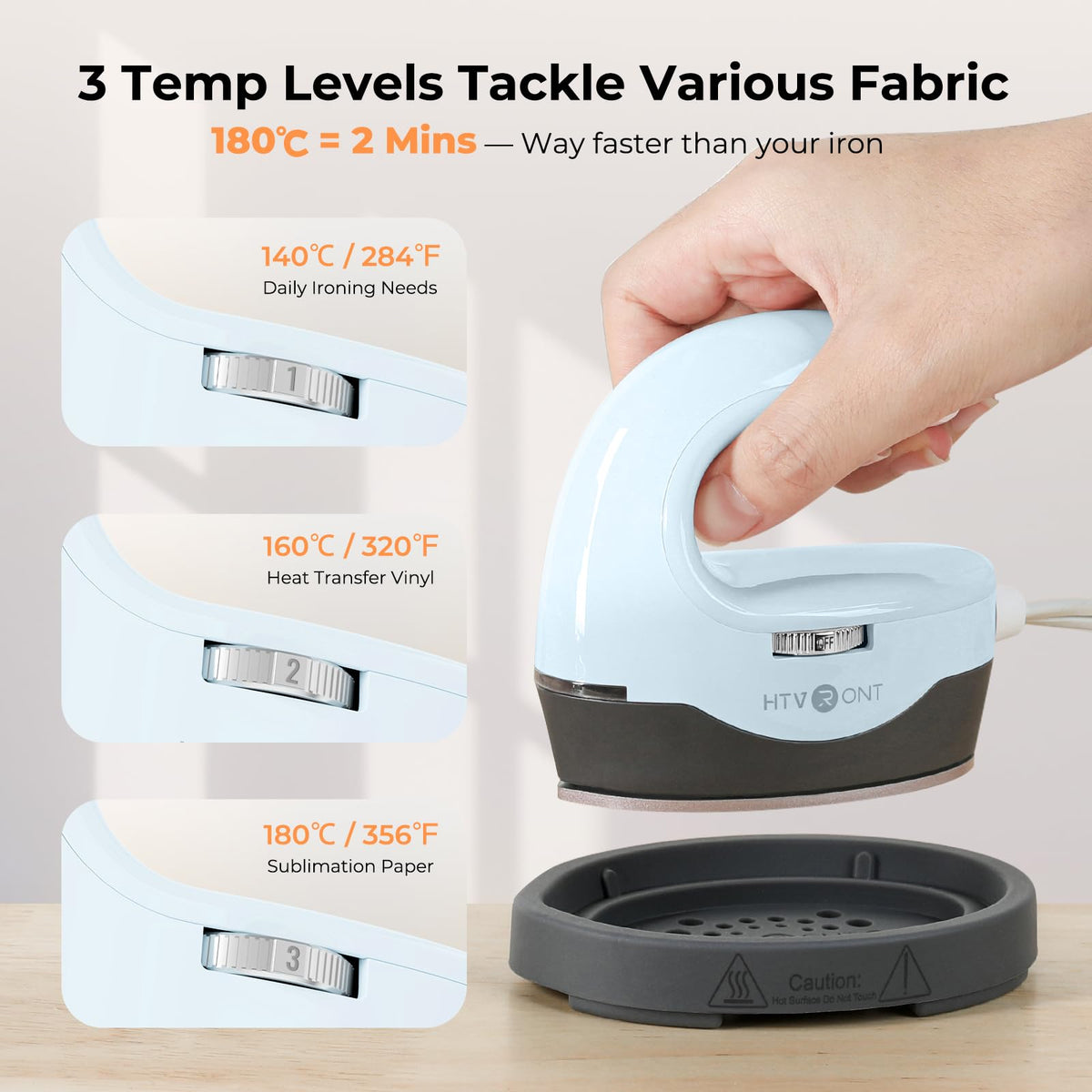 HTVRONT Auto Tumbler Heat Press Machine White + Heat Press H1 Mini Heat Press Machine Bubble Blue