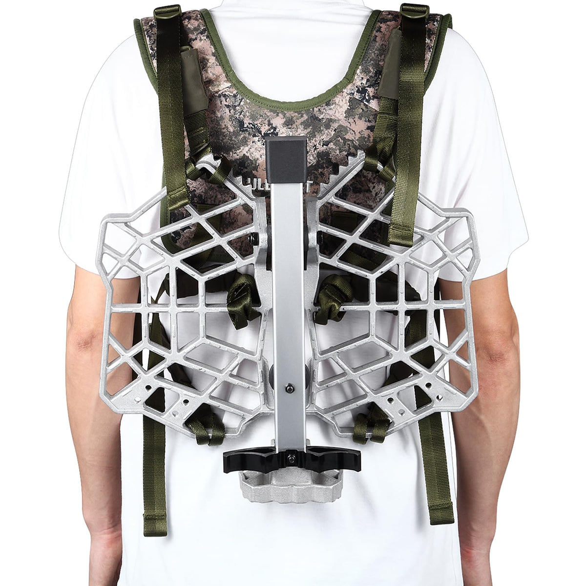 LUCKY CLOVER Tree Saddle Platform: Reliable Saddle Hunting Platform with Non-Slip Ridge Grips, Lightweight Cast Aluminum Construction, Fully Adjustable Silent Saddle Platform, 16.1"x12.2" Platform